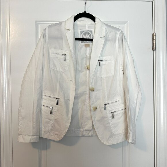 MICHAEL KORS | Women’s Jacket Top | White | Size: 4P - Picture 3 of 10